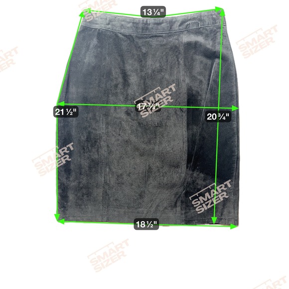 G-III Global Identity Black Suade Leather Skirt Womens‎ Size 9/10 Lined Fitted - Picture 3 of 8